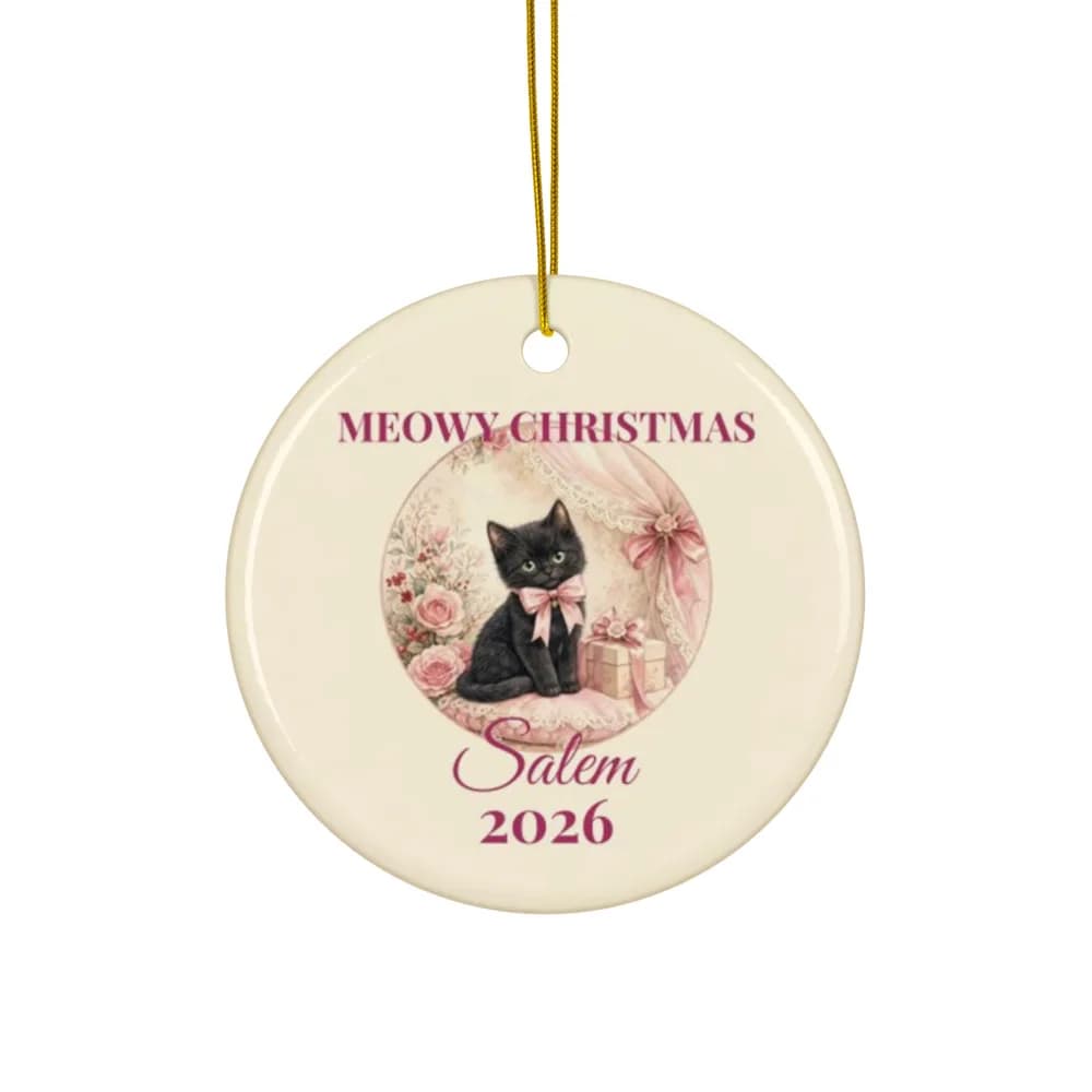 Black Cat Personalized Ornament Ceramic Ornament