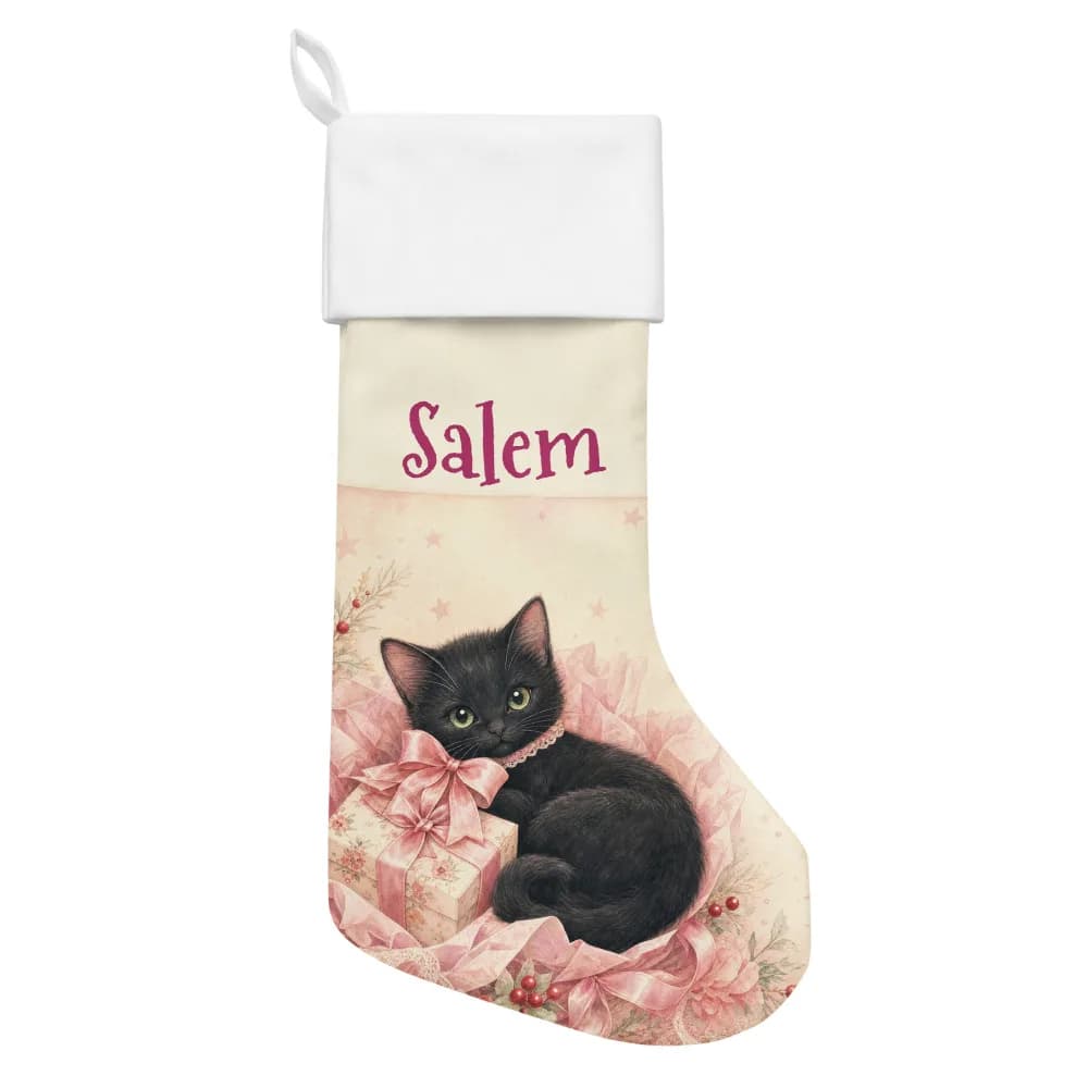 Black Cat Personalized Stocking Christmas Stocking