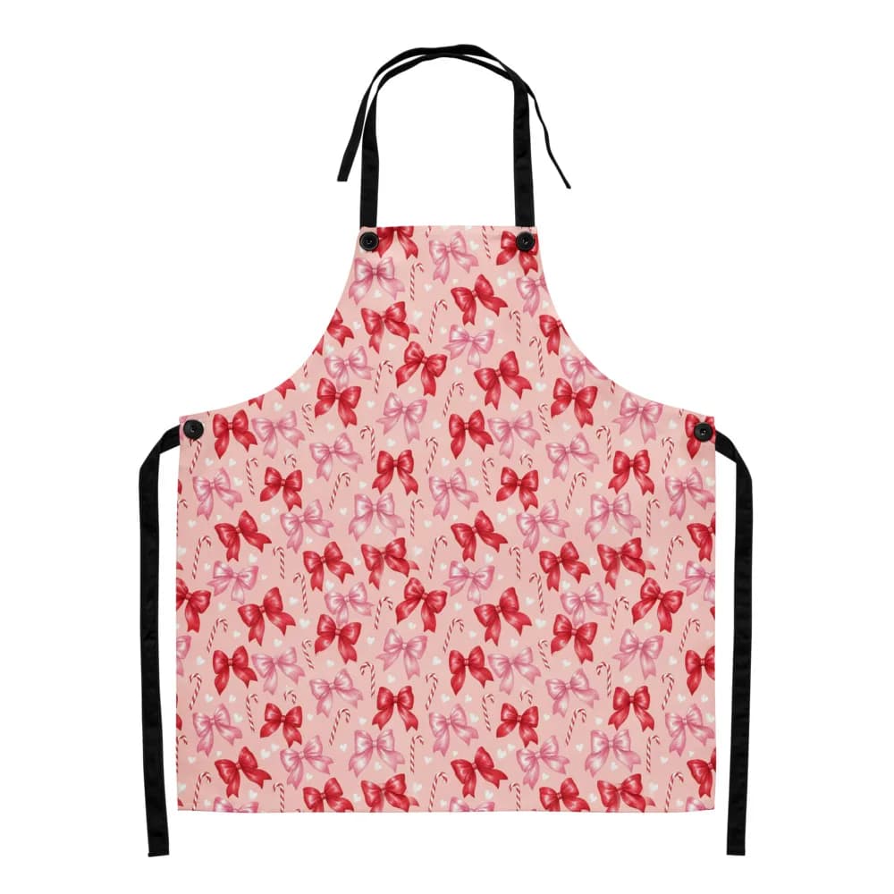 Bows and Candy Canes Pattern Apron