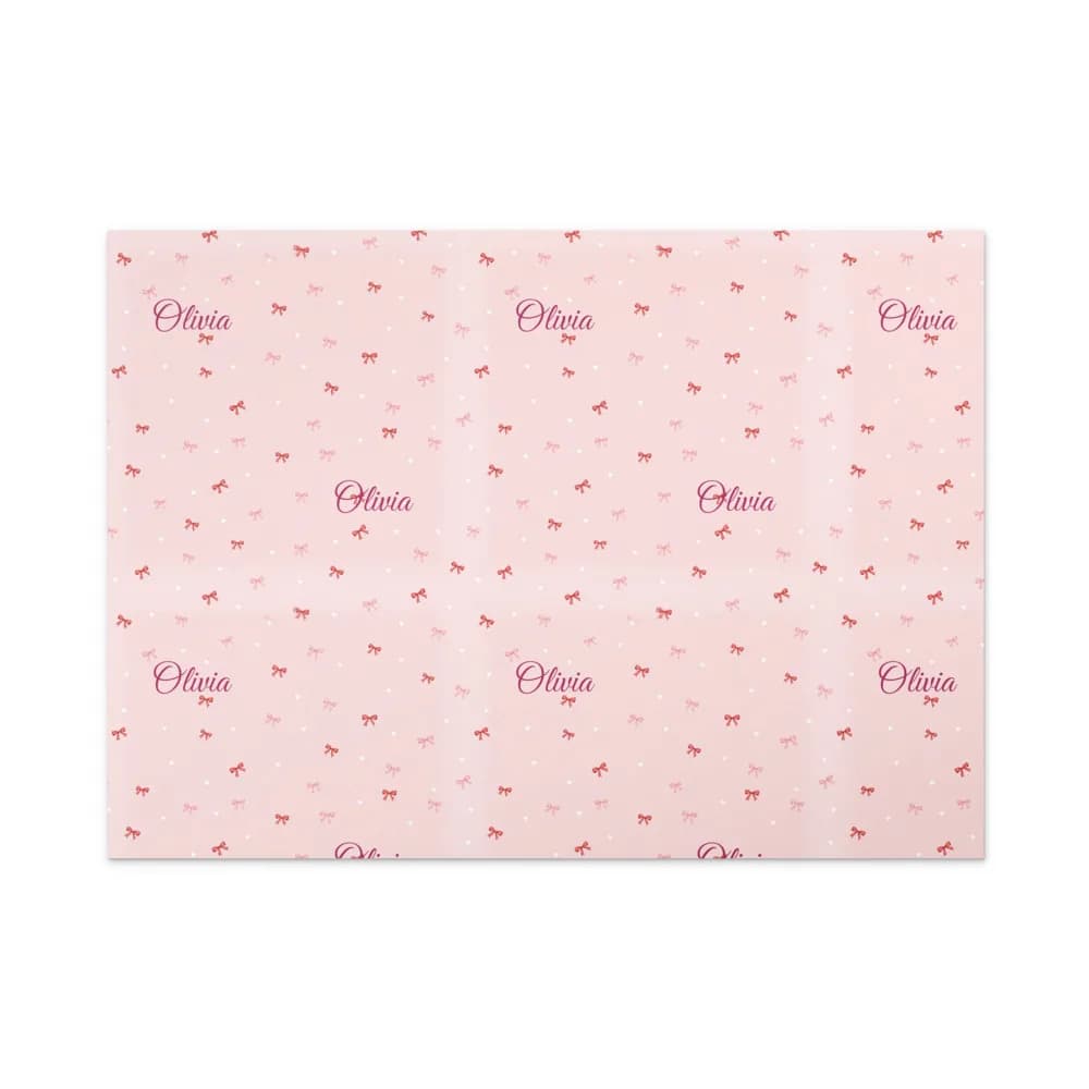 Bows and Hearts Name Wrapping Paper Gift Wrap