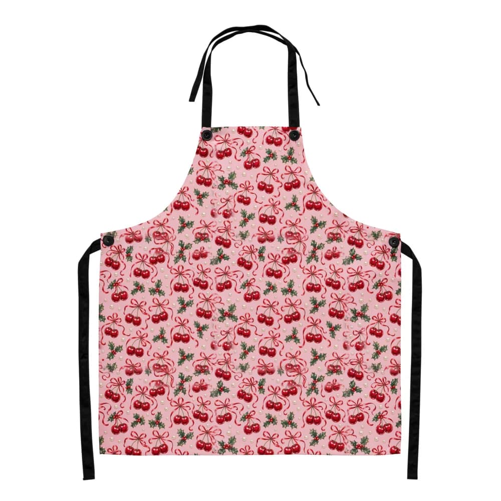 Cherry Bows on Ballet Pink Apron