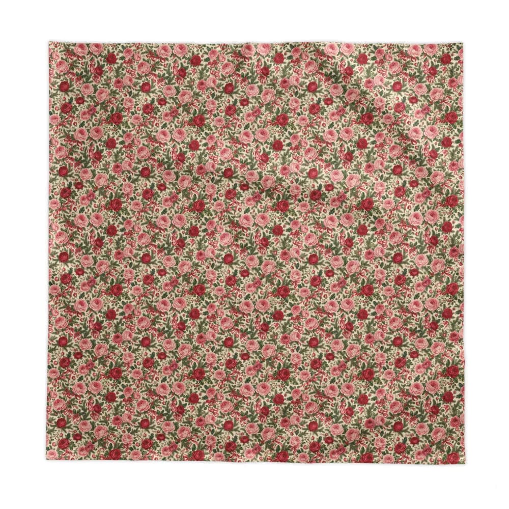 Chintz Christmas Roses Pattern Tablecloth