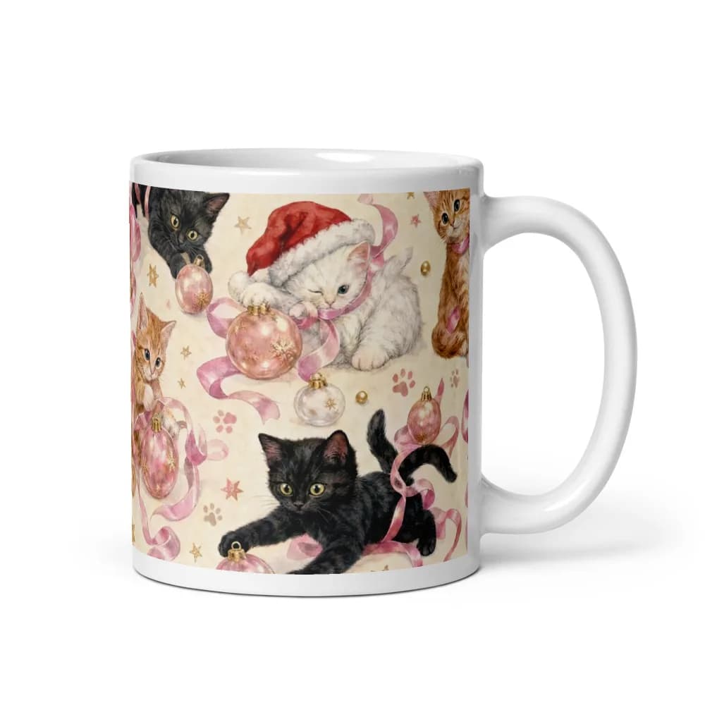 Christmas Kittens Pattern Mug