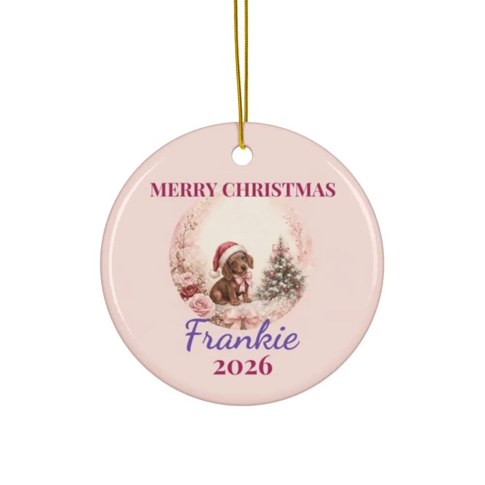 Dachshund Personalized Dog Ornament Ceramic Ornament