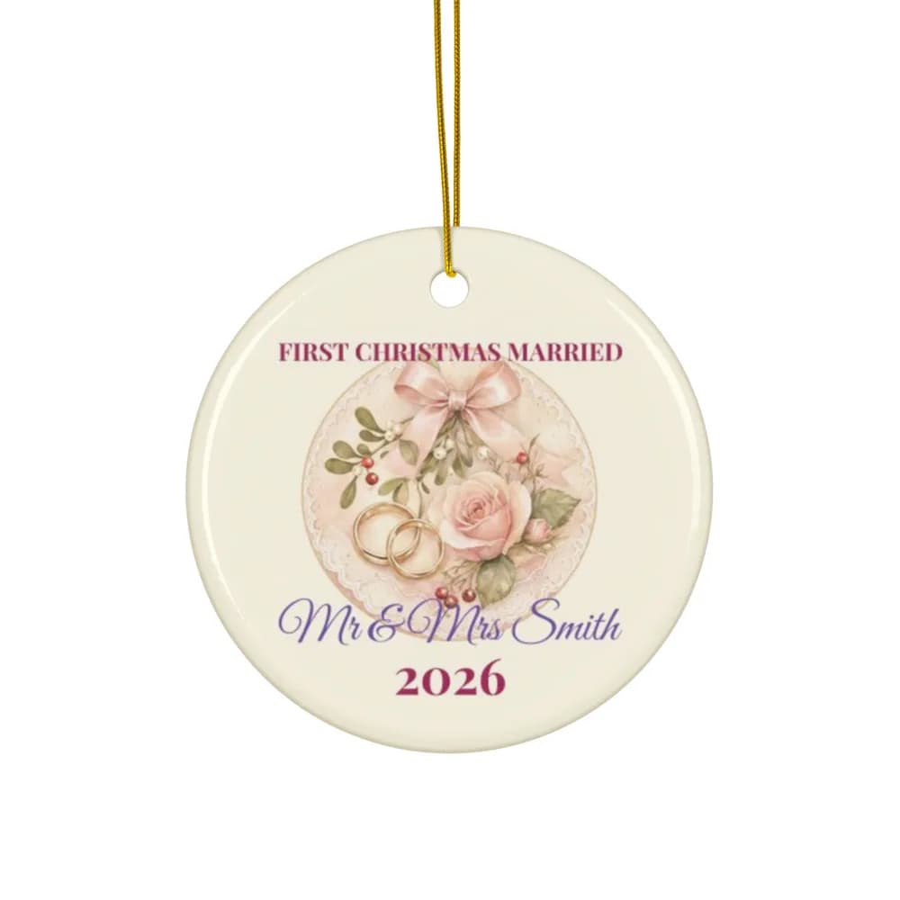 First Christmas Married Ornament Ceramic Ornament