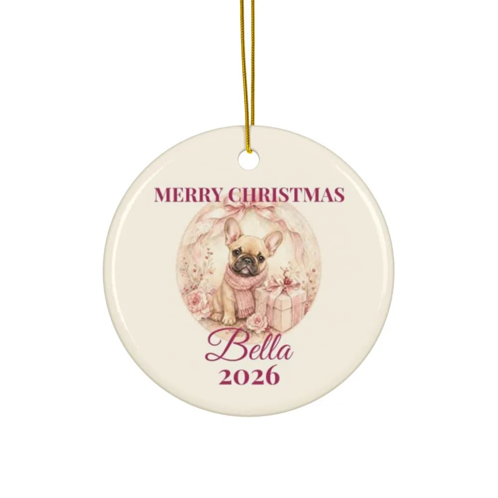 French Bulldog Personalized Dog Ornament Ceramic Ornament