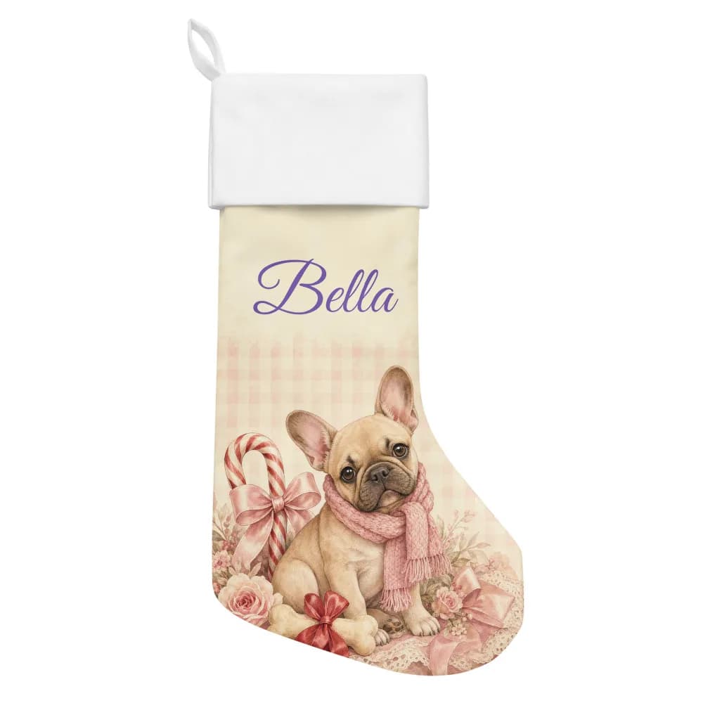 French Bulldog Personalized Dog Stocking Christmas Stocking