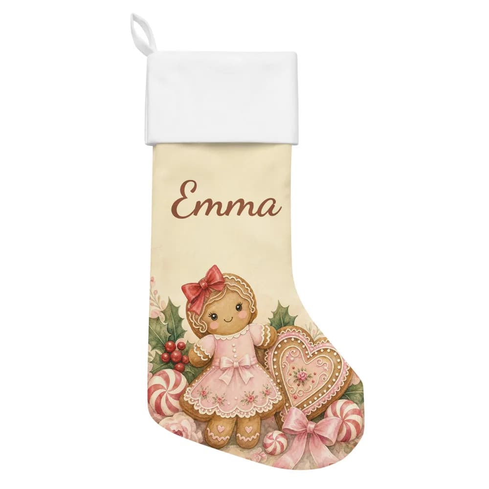 Gingerbread Personalized Stocking Christmas Stocking