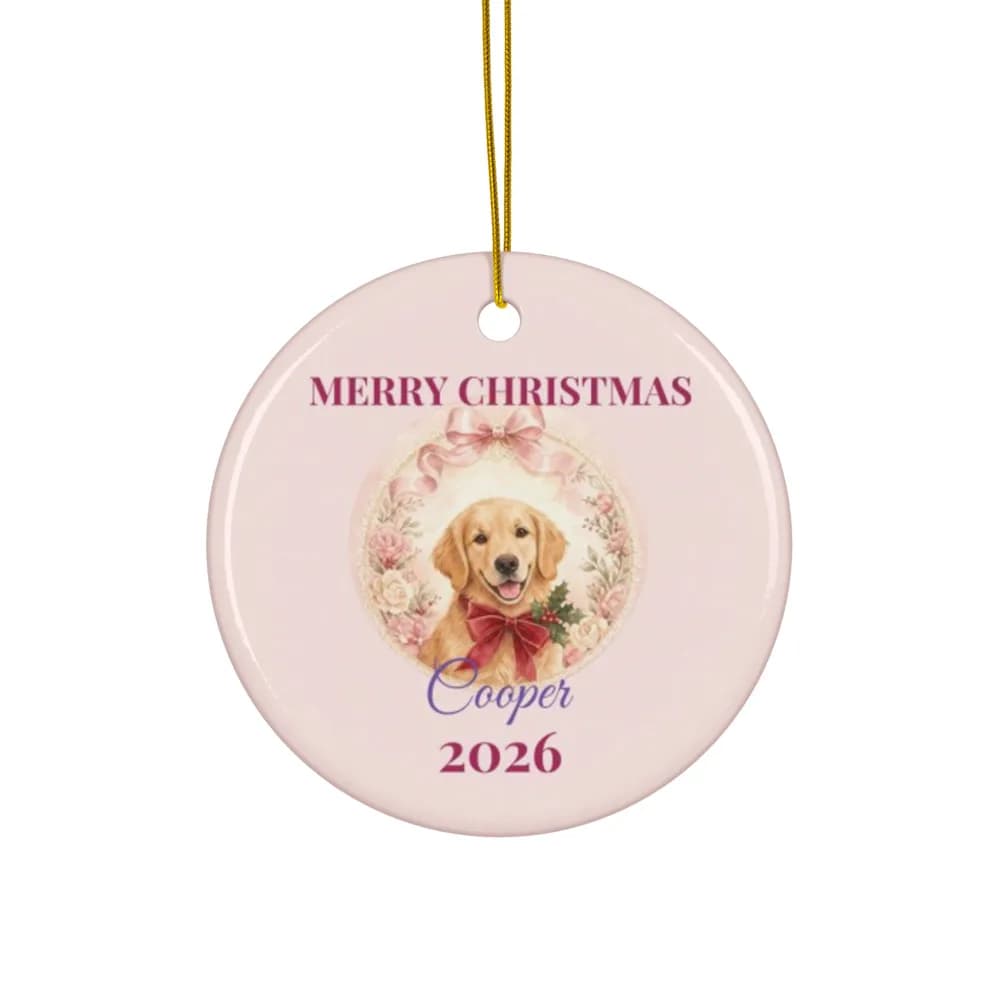 Golden Retriever Personalized Dog Ornament Ceramic Ornament