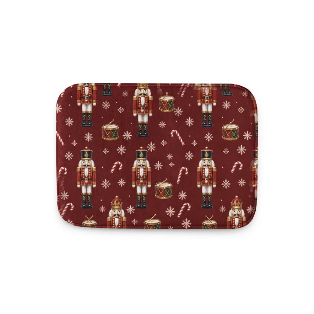 Nutcracker Parade Pattern Bath Mat