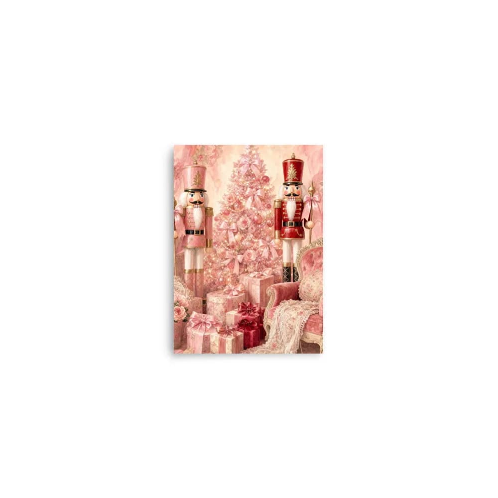 Nutcracker Soldiers by the Pink Tree Art Print