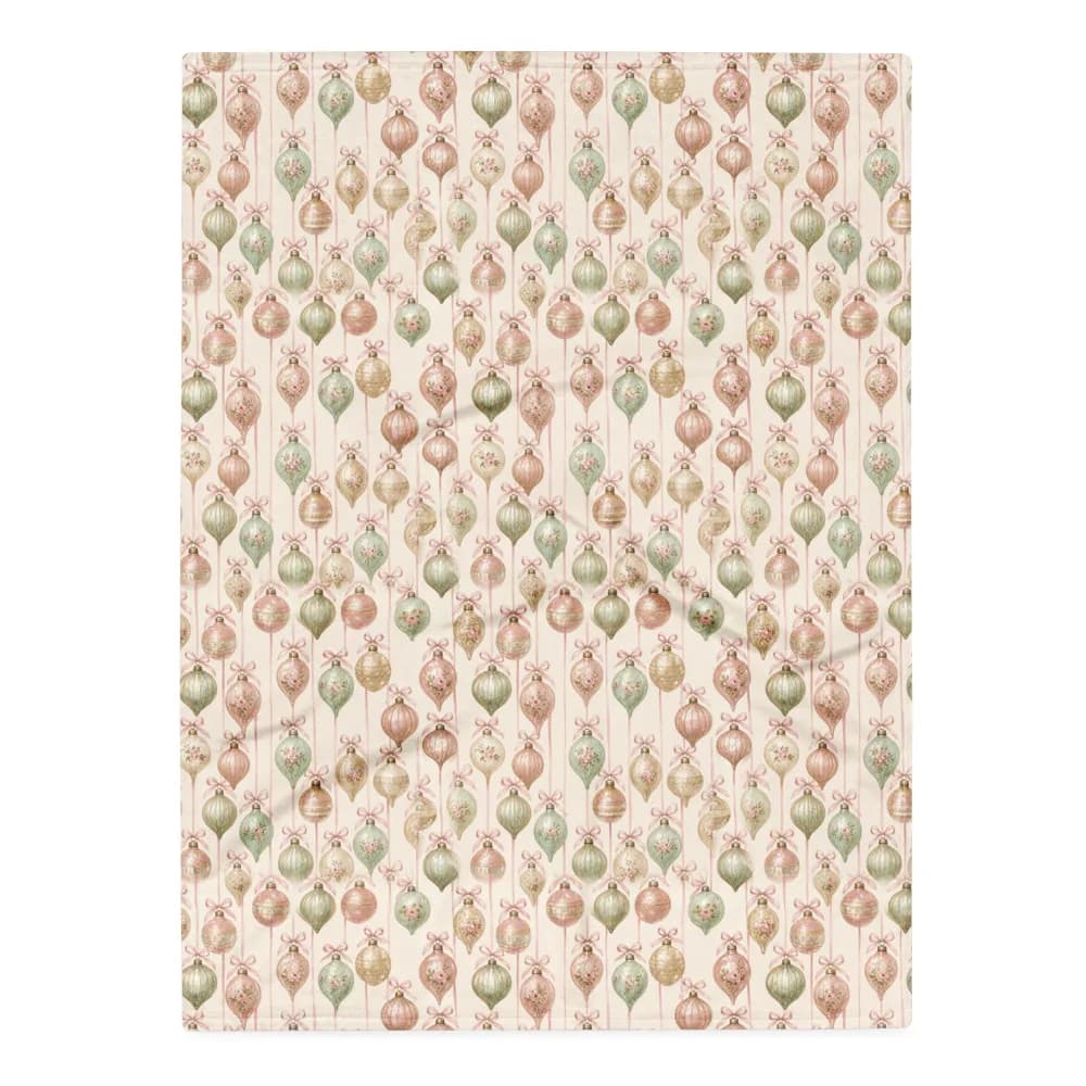 Pastel Vintage Ornaments Pattern Throw Blanket