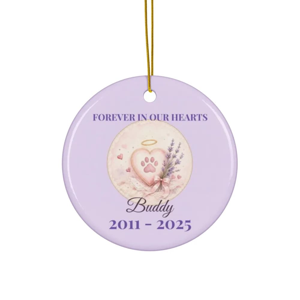 Pet Memorial Paw Print Ornament Ceramic Ornament
