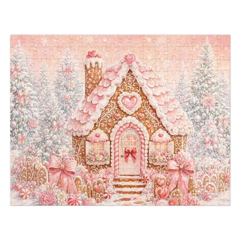 Pink Gingerbread Cottage Jigsaw Puzzle