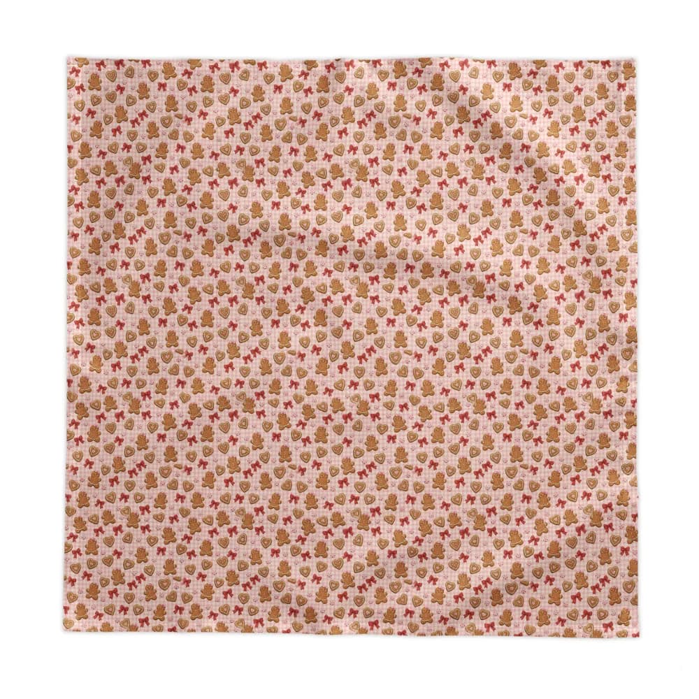 Pink Gingham Gingerbread Pattern Tablecloth