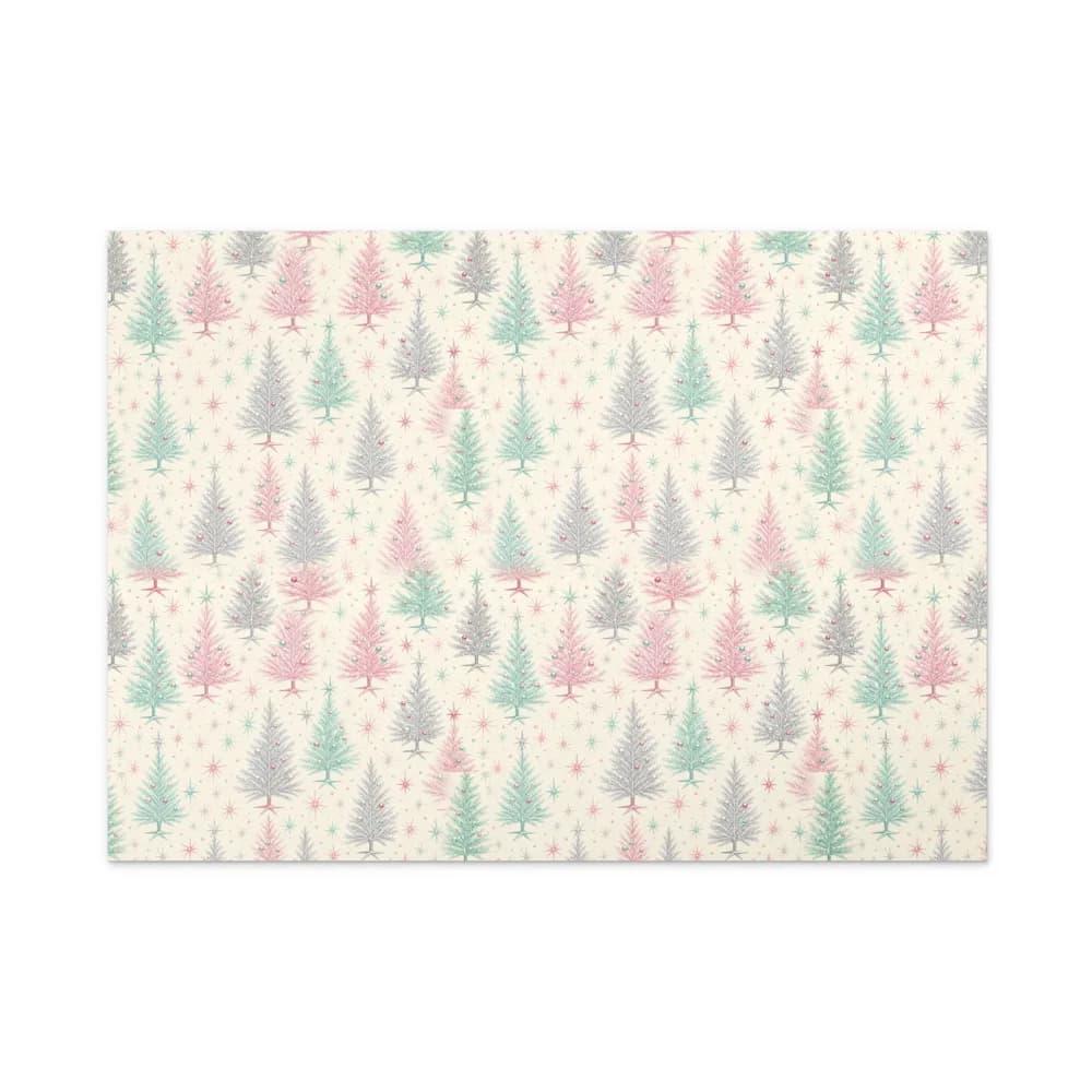 Retro Tinsel Trees Pattern Gift Wrap