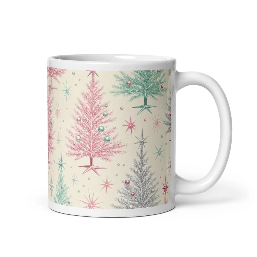 Retro Tinsel Trees Pattern Mug