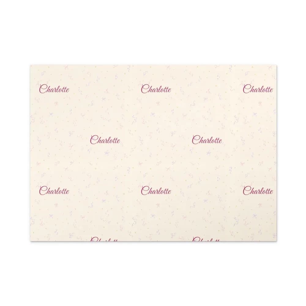 Ribbons and Stars Name Wrapping Paper Gift Wrap