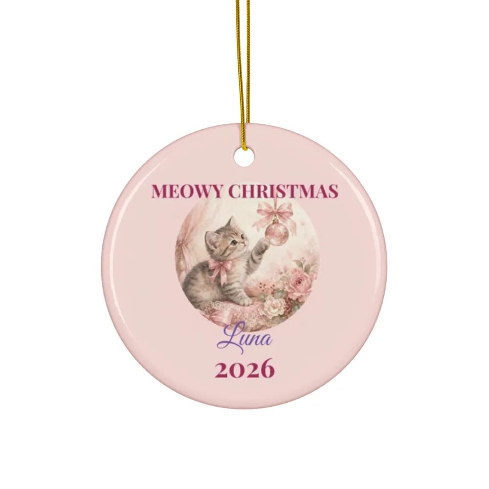 Tabby Cat Personalized Ornament Ceramic Ornament