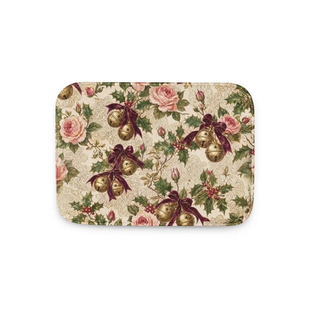 Victorian Roses and Bells Pattern Bath Mat