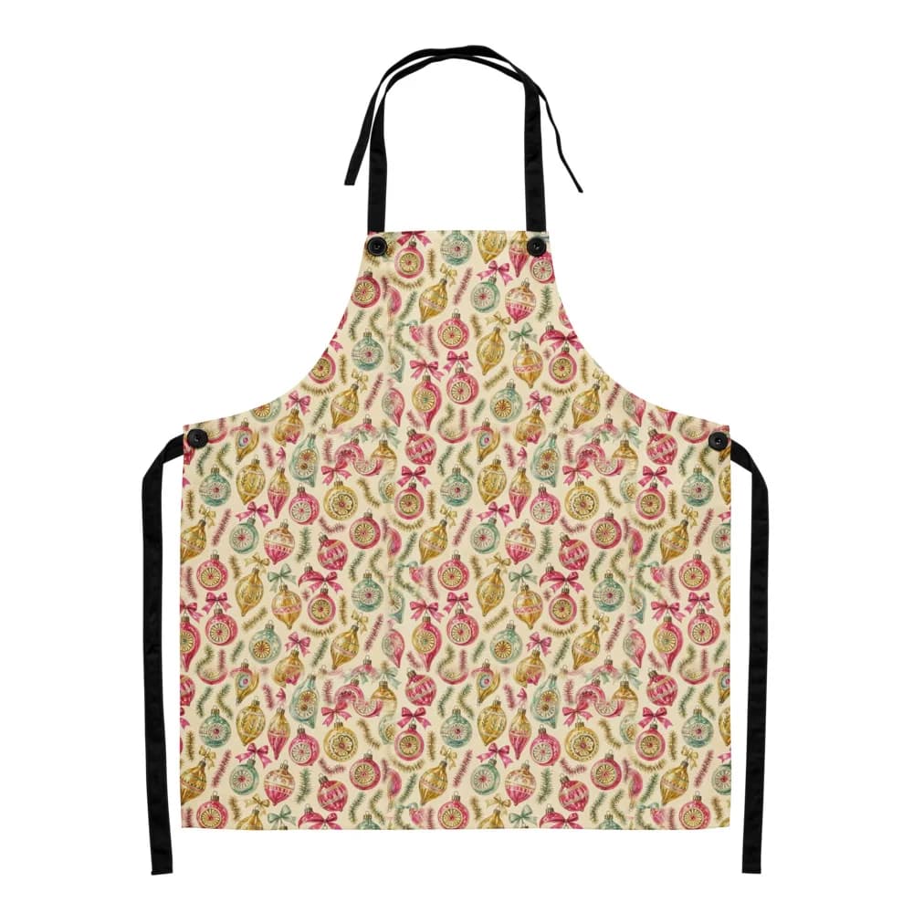 Vintage Glass Baubles Pattern Apron
