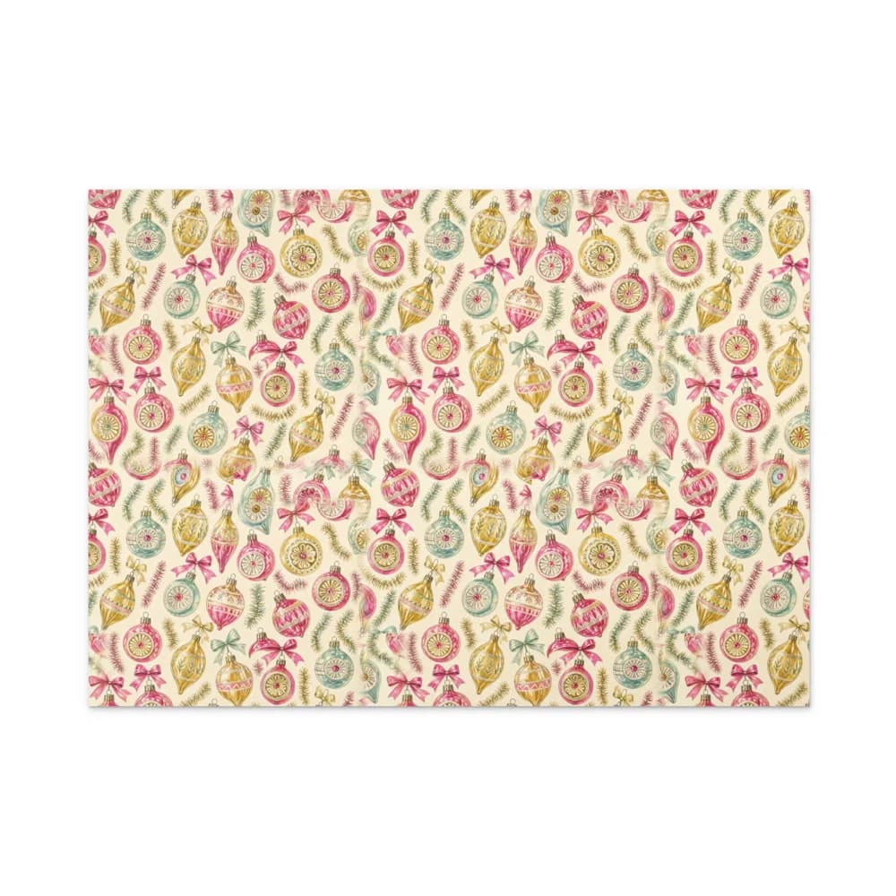 Vintage Glass Baubles Pattern Gift Wrap