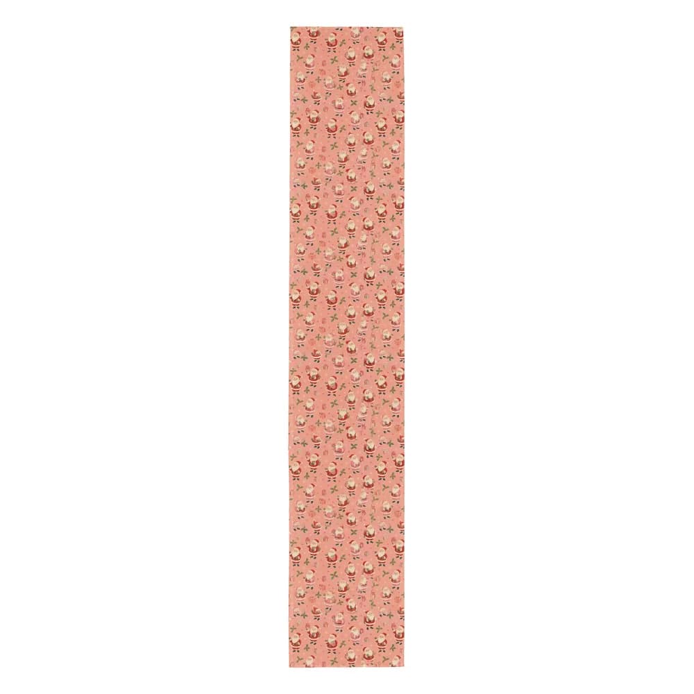 Vintage Pink Santa Pattern Table Runner