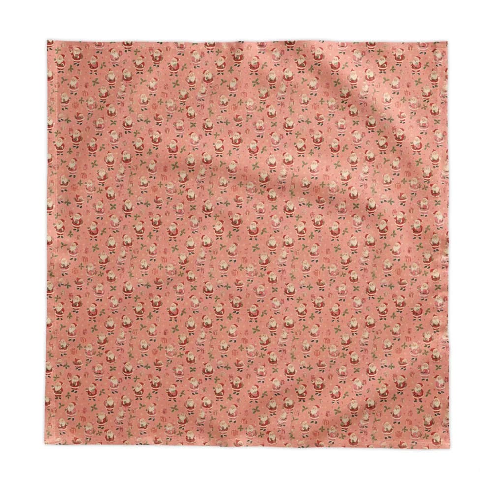 Vintage Pink Santa Pattern Tablecloth