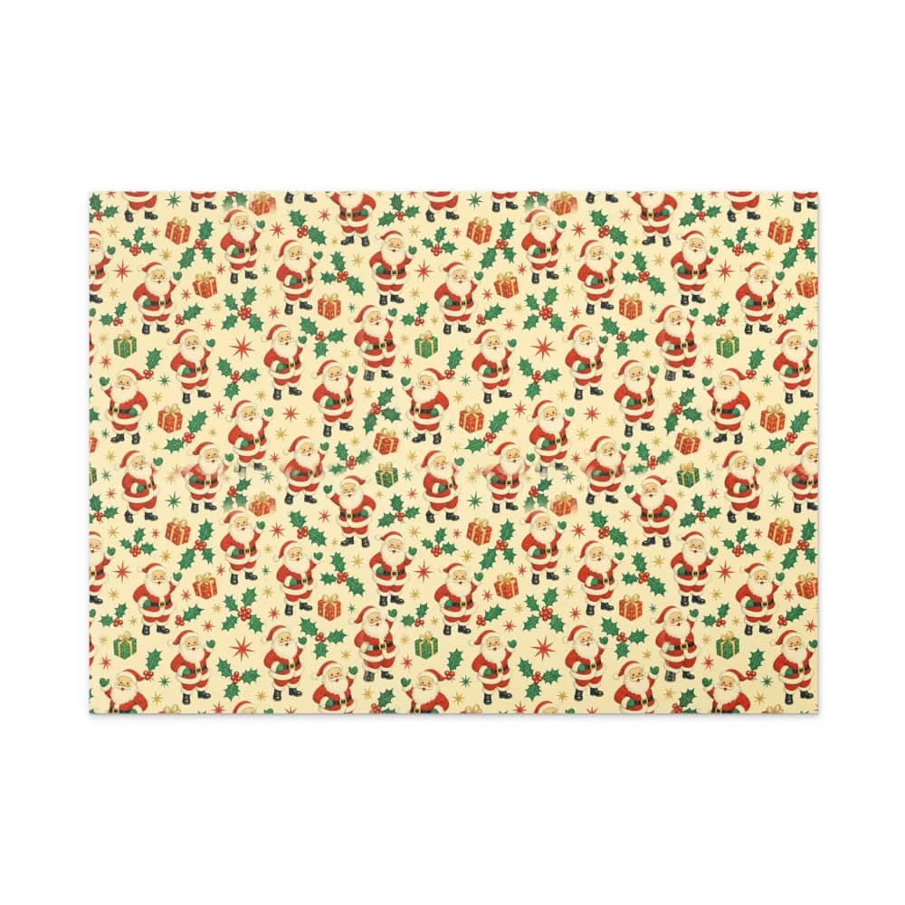 Vintage Santa Christmas Pattern Gift Wrap