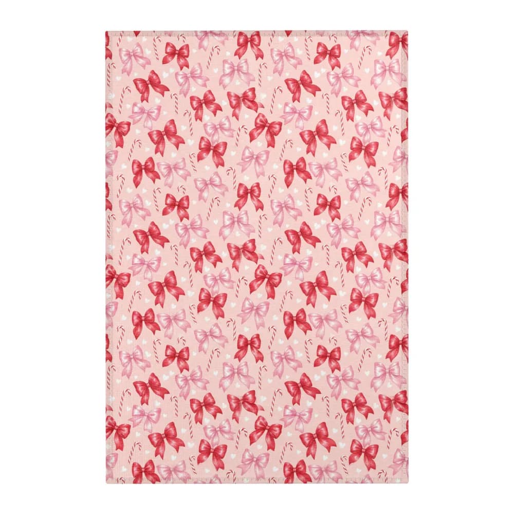 Bows and Candy Canes Pattern Area Rug