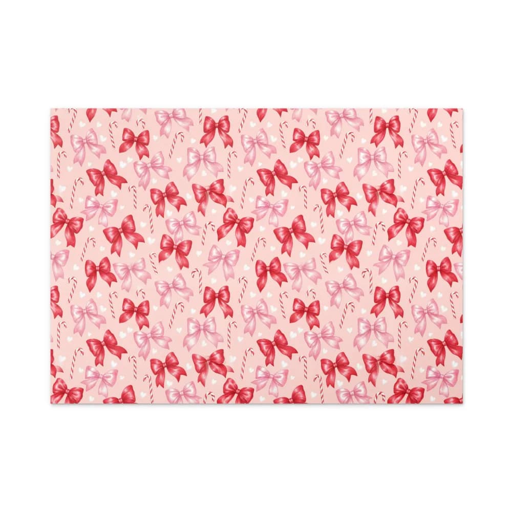 Bows and Candy Canes Pattern Gift Wrap