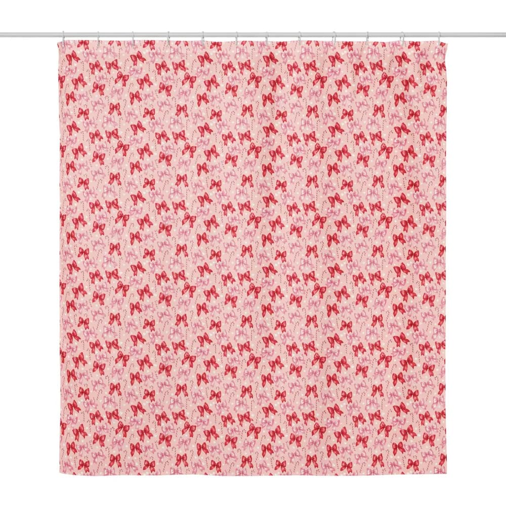 Bows and Candy Canes Pattern Shower Curtain