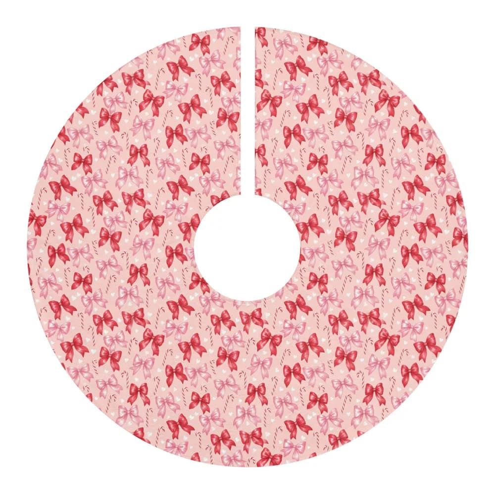 Bows and Candy Canes Pattern Tree Skirt