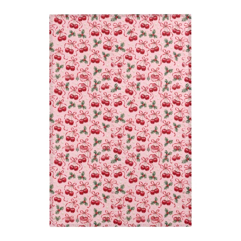 Cherry Bows on Ballet Pink Area Rug