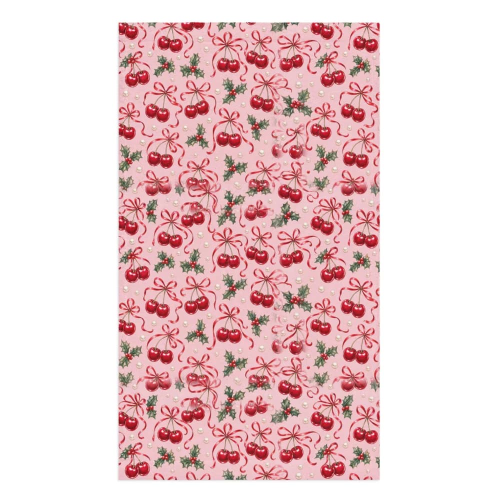 Cherry Bows on Ballet Pink Hand Towel