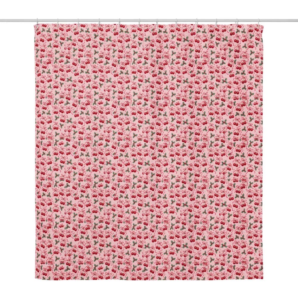 Cherry Bows on Ballet Pink Shower Curtain