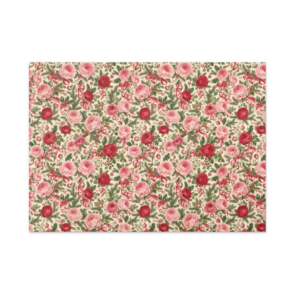 Chintz Christmas Roses Pattern Gift Wrap