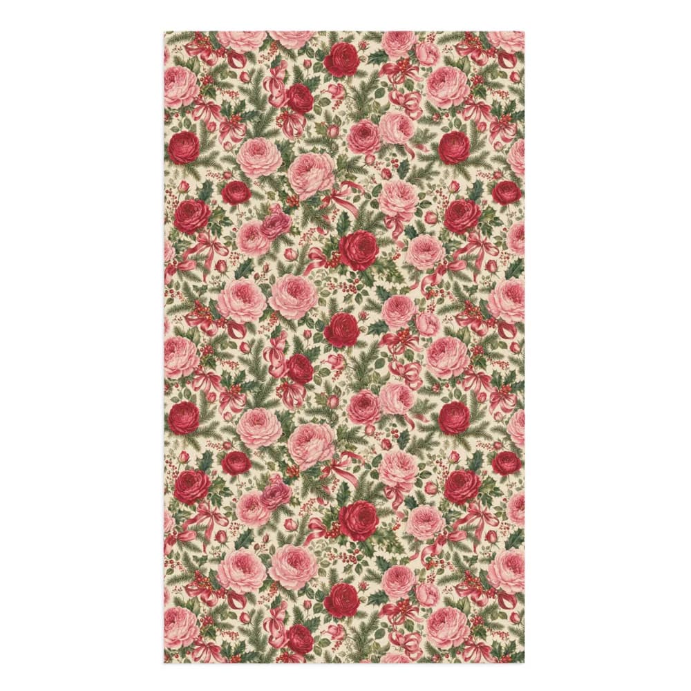 Chintz Christmas Roses Pattern Hand Towel