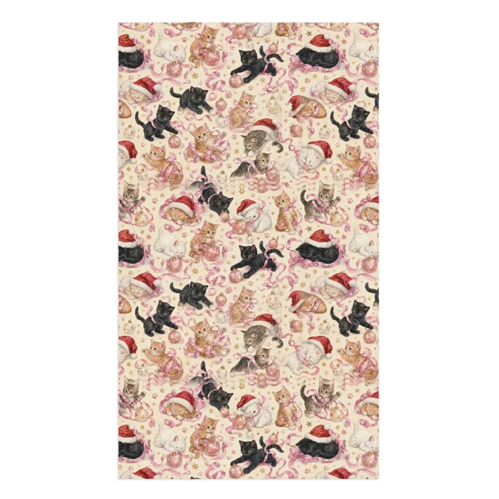 Christmas Kittens Pattern Hand Towel