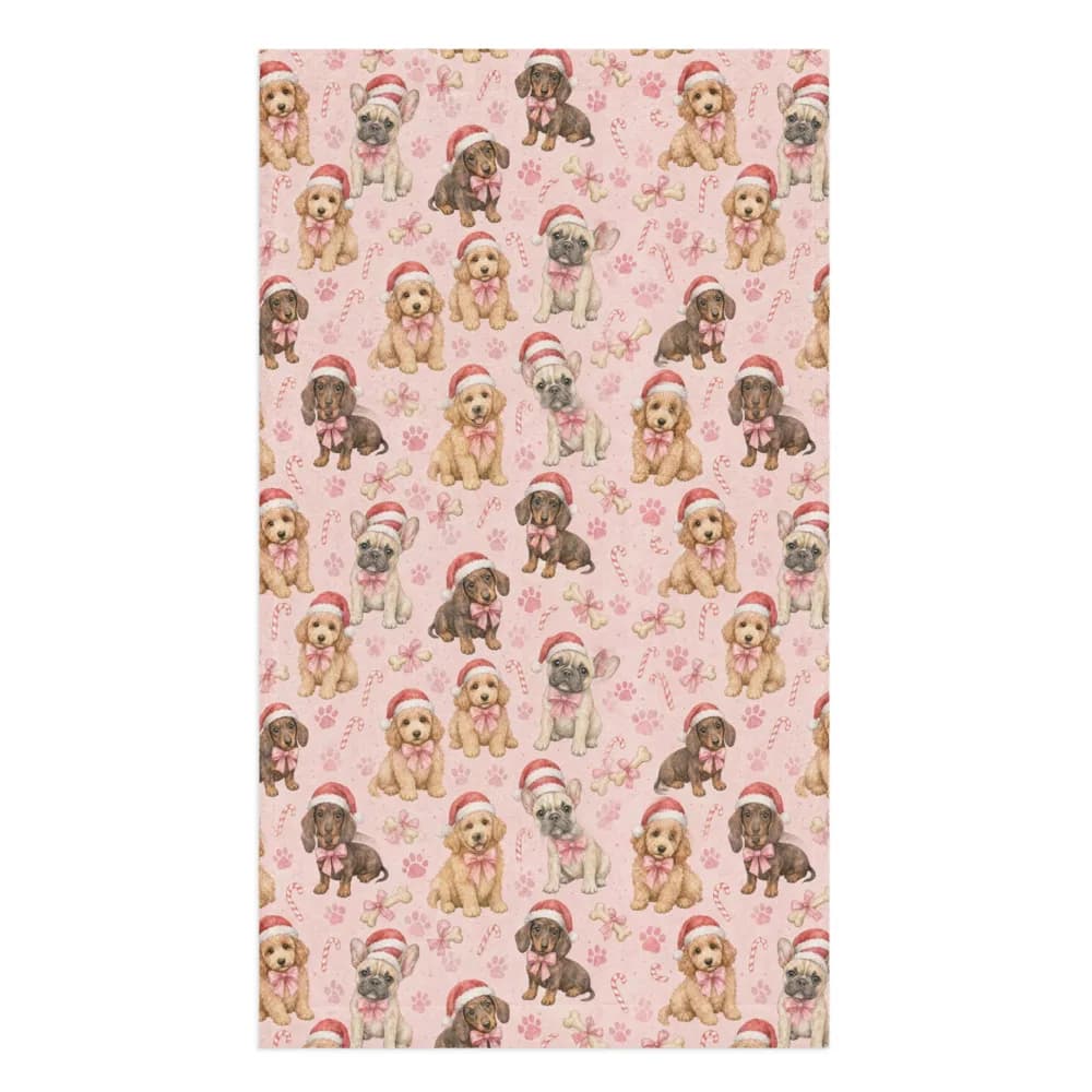 Christmas Puppies Pattern Hand Towel