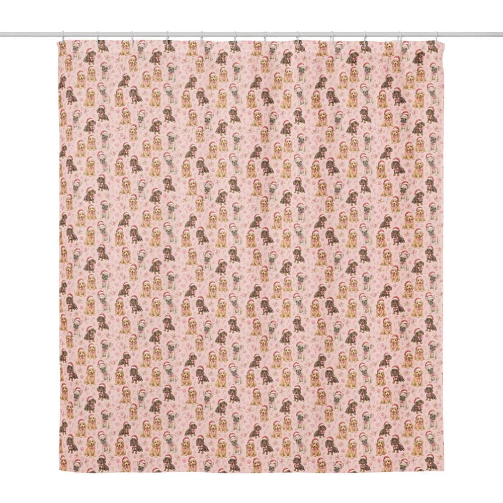 Christmas Puppies Pattern Shower Curtain