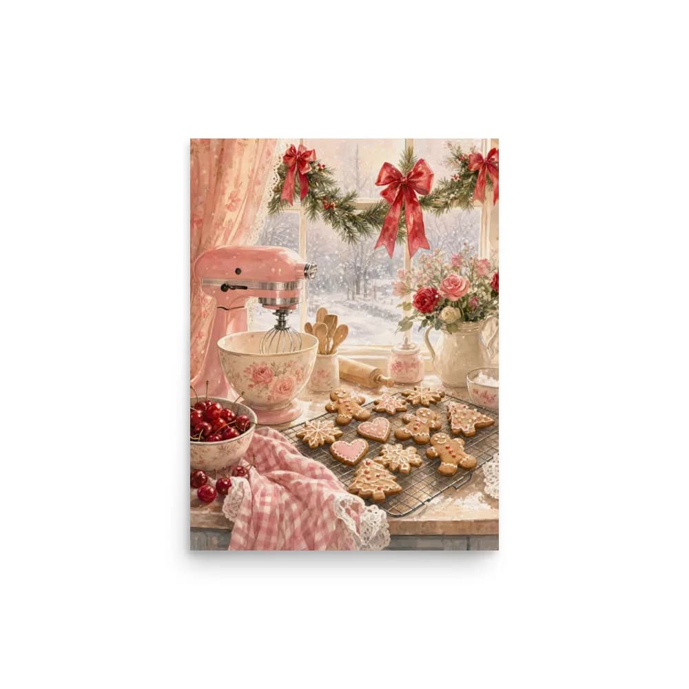 Cozy Christmas Kitchen Enhanced Matte Paper Poster