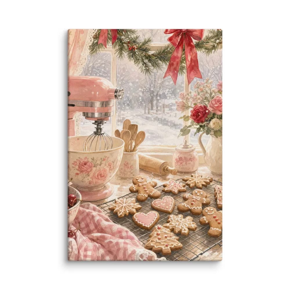 Cozy Christmas Kitchen Canvas Print