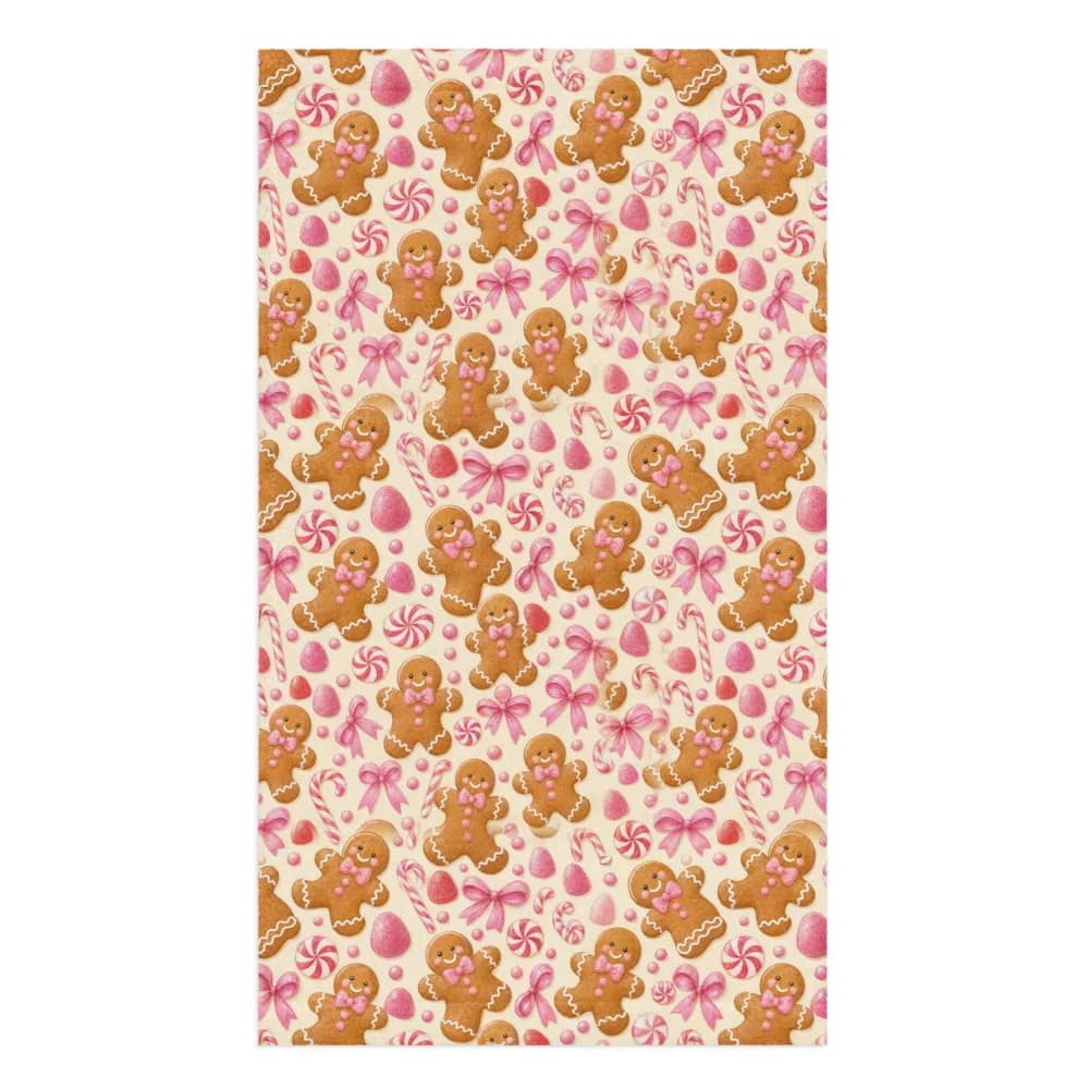 Gingerbread Men and Candy Pattern Hand Towel