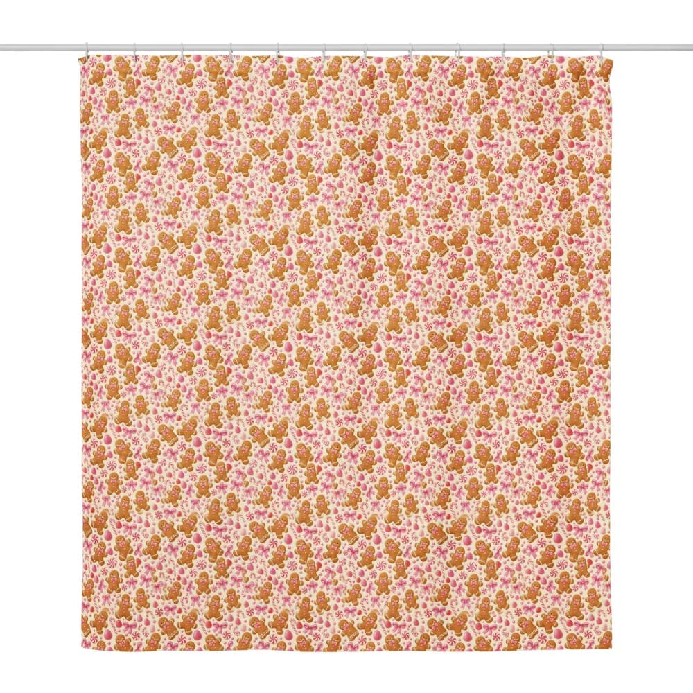 Gingerbread Men and Candy Pattern Shower Curtain
