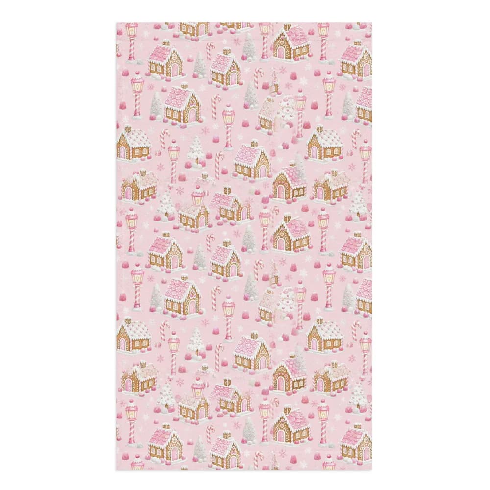 Gingerbread Village Pattern Hand Towel