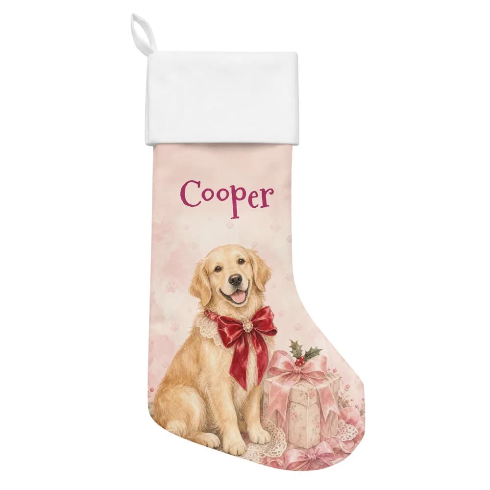 Golden Retriever Personalized Dog Stocking Christmas Stocking