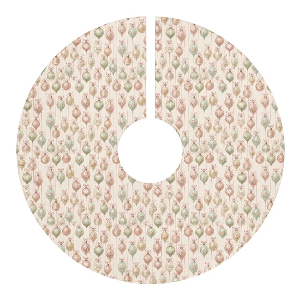 Pastel Vintage Ornaments Pattern Tree Skirt