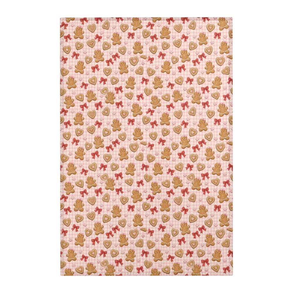 Pink Gingham Gingerbread Pattern Area Rug