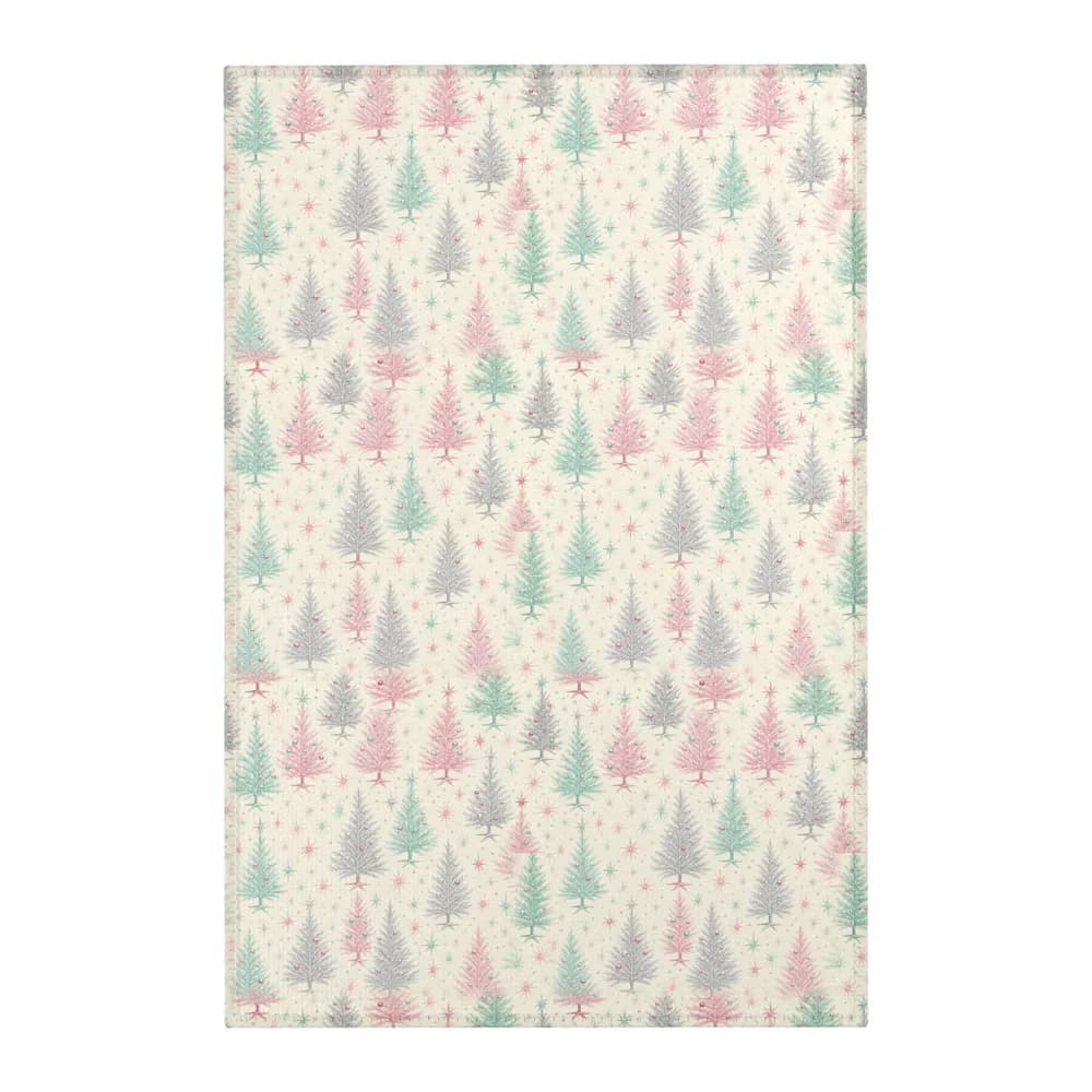 Retro Tinsel Trees Pattern Area Rug